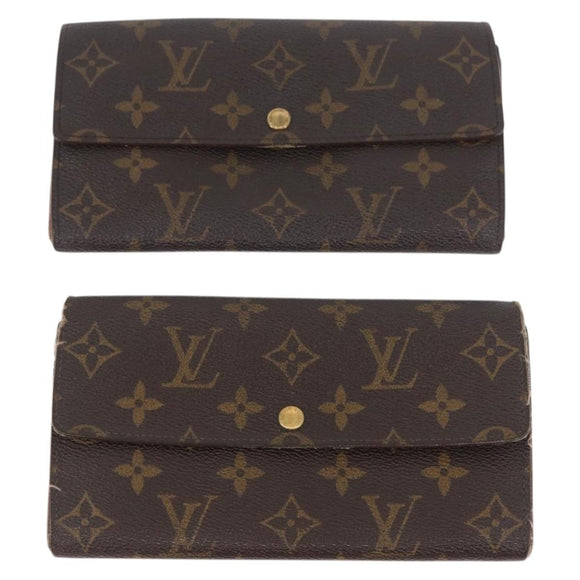 LOUIS VUITTON Monogram Damier Ebene Long Wallet 5 Set LV Auth BA11527