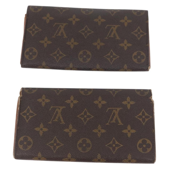 LOUIS VUITTON Monogram Damier Ebene Long Wallet 5 Set LV Auth BA11527