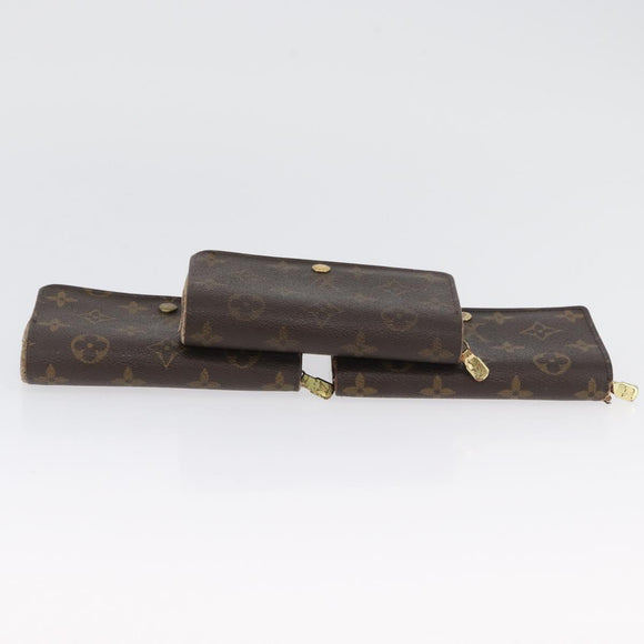 LOUIS VUITTON Monogram Damier Ebene Wallet 6 Set LV Auth BA11528