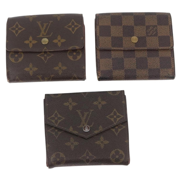 LOUIS VUITTON Monogram Damier Ebene Wallet 6 Set LV Auth BA11528