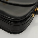 BALLY Shoulder Bag Leather Black Gold Auth BA1153-15