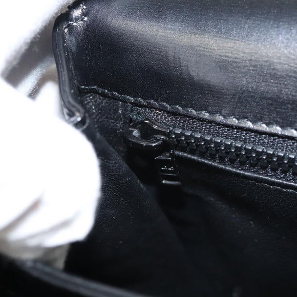 BALLY Shoulder Bag Leather Black Gold Auth BA1153