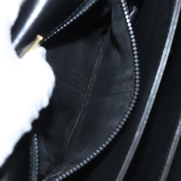 BALLY Shoulder Bag Leather Black Gold Auth BA1153