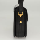 BALLY Shoulder Bag Leather Black Gold Auth BA1153-4