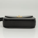 BALLY Shoulder Bag Leather Black Gold Auth BA1153-9