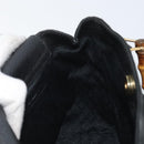 GUCCI Bamboo Hand Bag Suede 2way Black Gold 000 122 0316 Auth BA11541-18