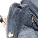 GUCCI Bamboo Hand Bag Suede 2way Black Gold 000 122 0316 Auth BA11541-19