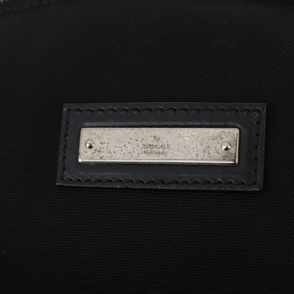 GUCCI Shoulder Bag Canvas Black Silver Auth BA11545