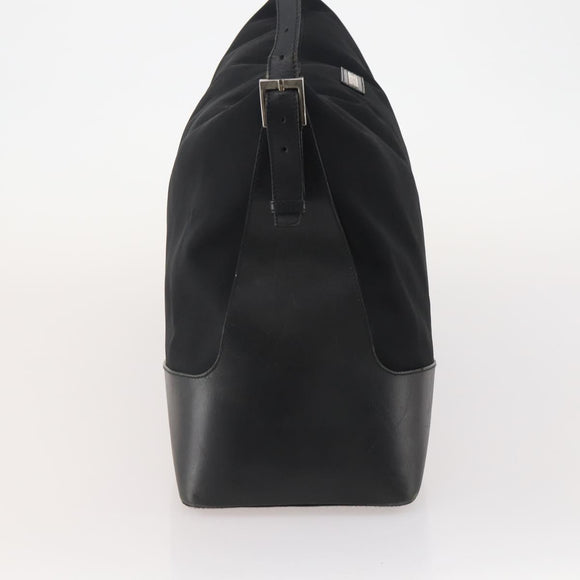 GUCCI Shoulder Bag Canvas Black Silver Auth BA11545