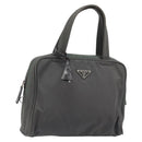PRADA Hand Bag Nylon Gray Silver Auth BA11546-1