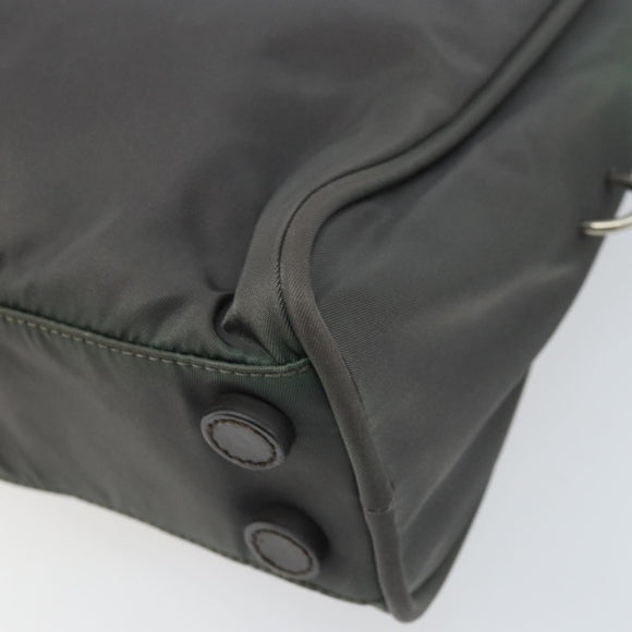 PRADA Hand Bag Nylon Gray Silver Auth BA11546