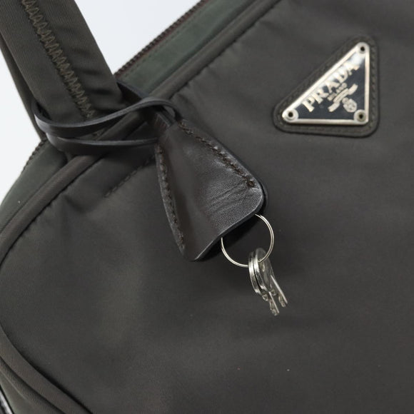 PRADA Hand Bag Nylon Gray Silver Auth BA11546