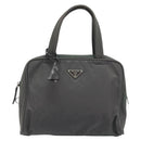 PRADA Hand Bag Nylon Gray Silver Auth BA11546-13
