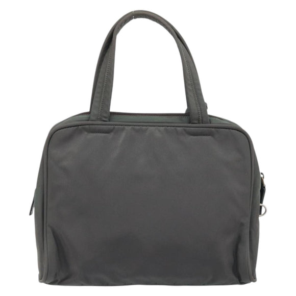 PRADA Hand Bag Nylon Gray Silver Auth BA11546