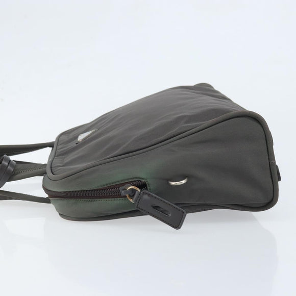 PRADA Hand Bag Nylon Gray Silver Auth BA11546