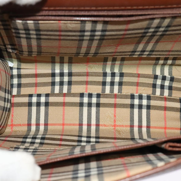 Burberrys Hand Bag Leather 2way Brown Auth BA1155