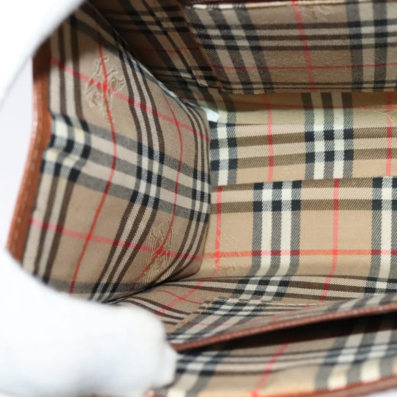 Burberrys Hand Bag Leather 2way Brown Auth BA1155