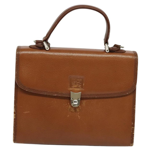 Burberrys Hand Bag Leather 2way Brown Auth BA1155