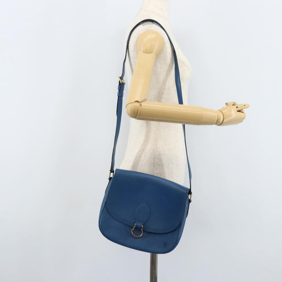LOUIS VUITTON Epi Saint Cloud GM Shoulder Bag Toledo Blue M52195 LV Auth BA11551