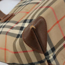 Burberrys Nova Check Hand Bag Canvas Brown Gold Auth BA11552-16