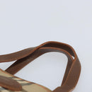 Burberrys Nova Check Hand Bag Canvas Brown Gold Auth BA11552-8