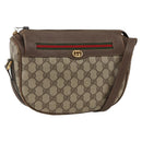 GUCCI GG Supreme Web Sherry Line Bag PVC Beige Gold 001 115 0918 Auth BA11553-1