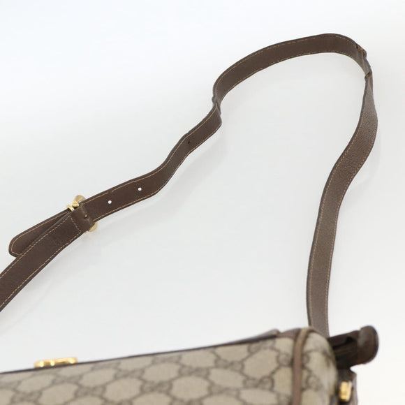 GUCCI GG Supreme Web Sherry Line Bag PVC Beige Gold 001 115 0918 Auth BA11553