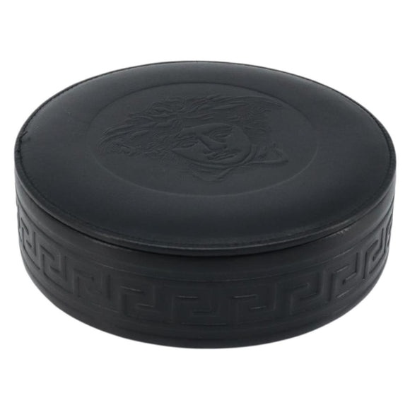 Gianni Versace Accessory Case Leather Black Auth BA11560A