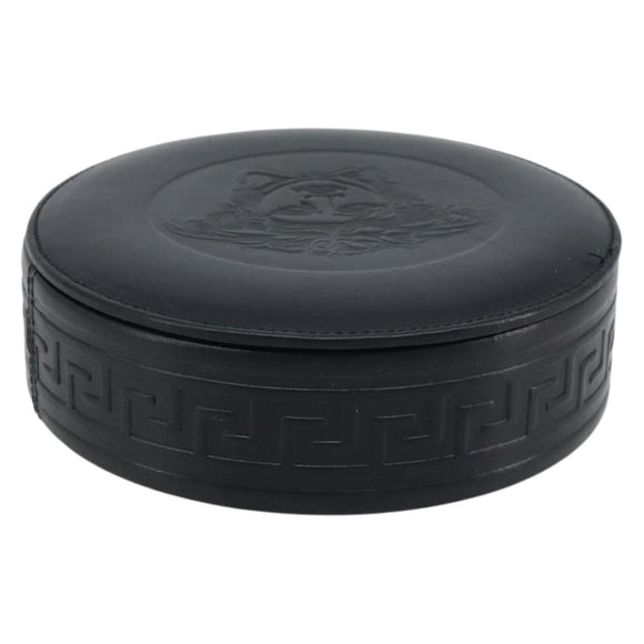 Gianni Versace Accessory Case Leather Black Auth BA11560A