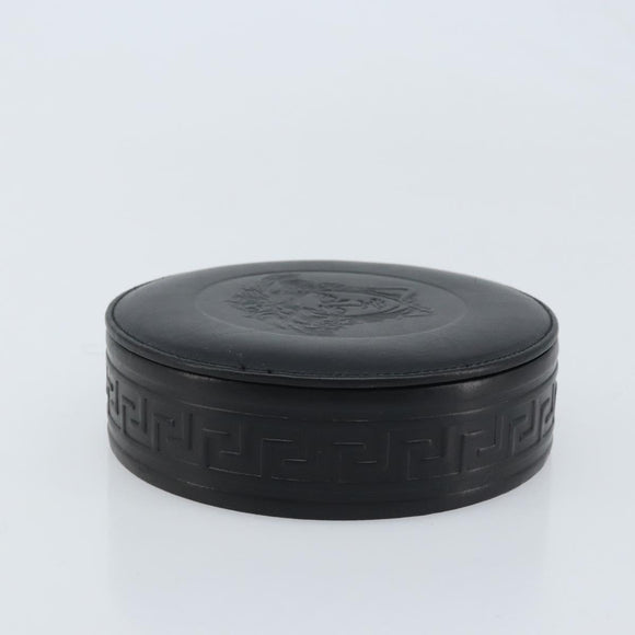 Gianni Versace Accessory Case Leather Black Auth BA11560A