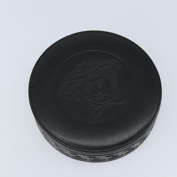 Gianni Versace Accessoire Etui Leer Zwart Auth BA11560A