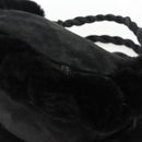 Salvatore Ferragamo Hand Bag Suede Black Silver Auth BA11561-14