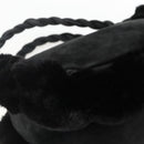 Salvatore Ferragamo Hand Bag Suede Black Silver Auth BA11561-15