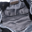 Salvatore Ferragamo Hand Bag Suede Black Silver Auth BA11561-11