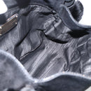 Salvatore Ferragamo Hand Bag Suede Black Silver Auth BA11561-18
