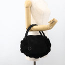 Salvatore Ferragamo Hand Bag Suede Black Silver Auth BA11561-22