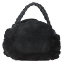 Salvatore Ferragamo Hand Bag Suede Black Silver Auth BA11561-2