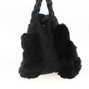 Salvatore Ferragamo Hand Bag Suede Black Silver Auth BA11561-3