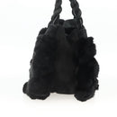 Salvatore Ferragamo Hand Bag Suede Black Silver Auth BA11561-4