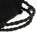 Salvatore Ferragamo Hand Bag Suede Black Silver Auth BA11561-7