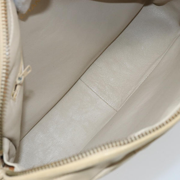 CHANEL Shoulder Bag Lamb Skin Beige Gold CC Auth BA11562A