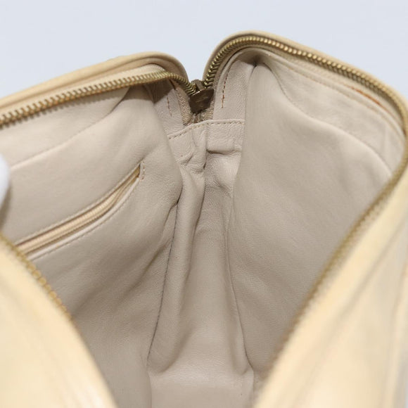 CHANEL Shoulder Bag Lamb Skin Beige Gold CC Auth BA11562A