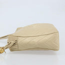 CHANEL Shoulder Bag Lamb Skin Beige Gold CC Auth BA11562A-4