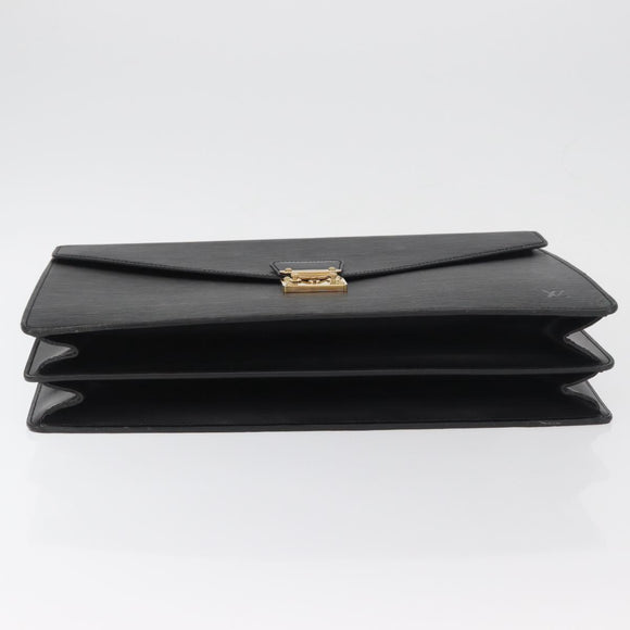 LOUIS VUITTON Epi Serviette Conseiller Business Bag Black M54422 LV Auth BA11563