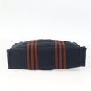 HERMES Fourre Tout PM Tote Bag Canvas Navy Silver Auth BA11564-9