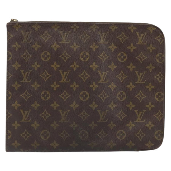LOUIS VUITTON Monogram Posh Documents Clutch Bag M53456 LV Auth BA11566