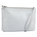 CELINE Shoulder Bag Leather Silver Auth BA11569-1