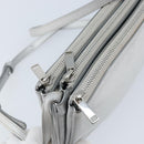 CELINE Shoulder Bag Leather Silver Auth BA11569-15