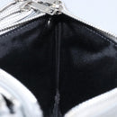 CELINE Shoulder Bag Leather Silver Auth BA11569-17