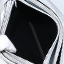 CELINE Shoulder Bag Leather Silver Auth BA11569-19